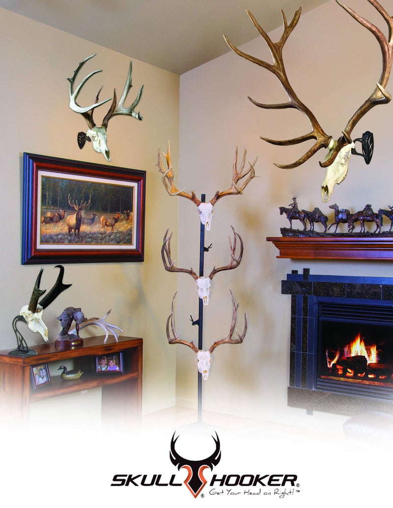 Skull Hooker Table Hooker Powder Coated Steel Trophy Mount - Perfect Kit for Table Display of Taxidermy Deer Antlers and Other Skulls, Graphite Black/Realtree Edition - Image 4